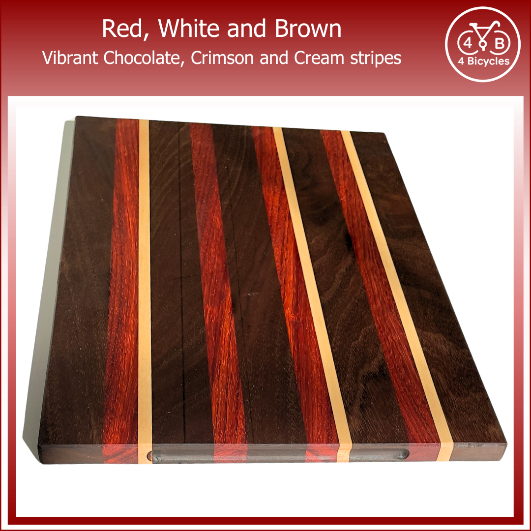 Red, White and Brown cutting board