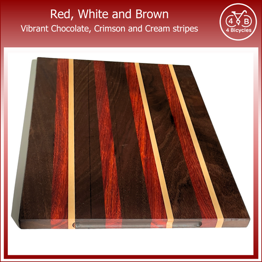 Red, White and Brown cutting board